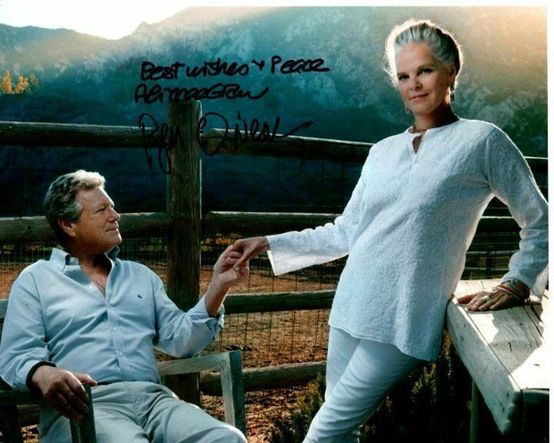 Ali macgraw and ryan oneal signed autographed love story reunion 8x10 Photo Poster painting