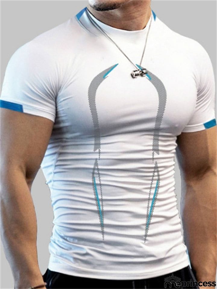 Men's Fit Exercise Training Breathable Summer Short Sleeve T-shirts