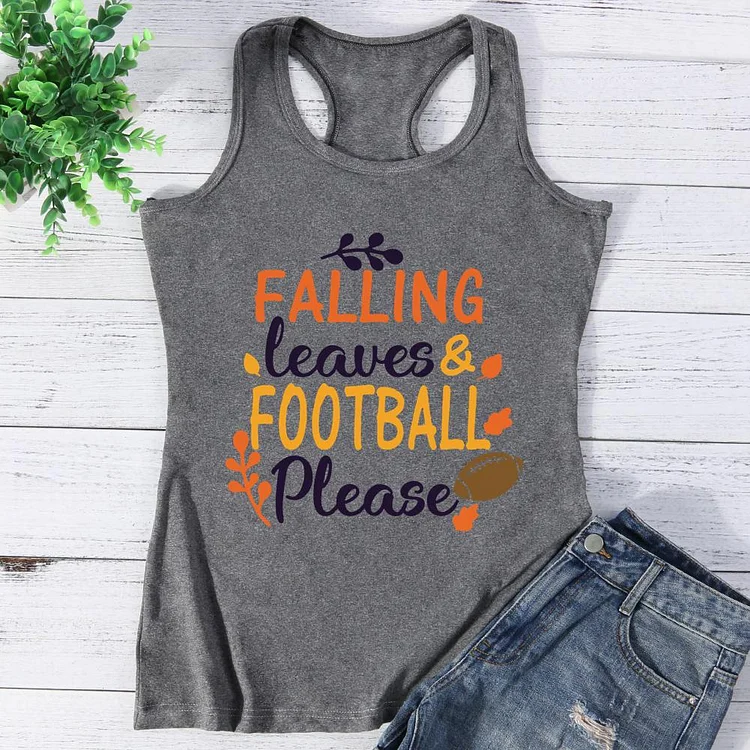 Falling Leaves and Football Please Vest Top-Annaletters