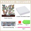 Wooden DIY LOVE Flower Diamond Painting Kit Note Box with 160 Papers for Office