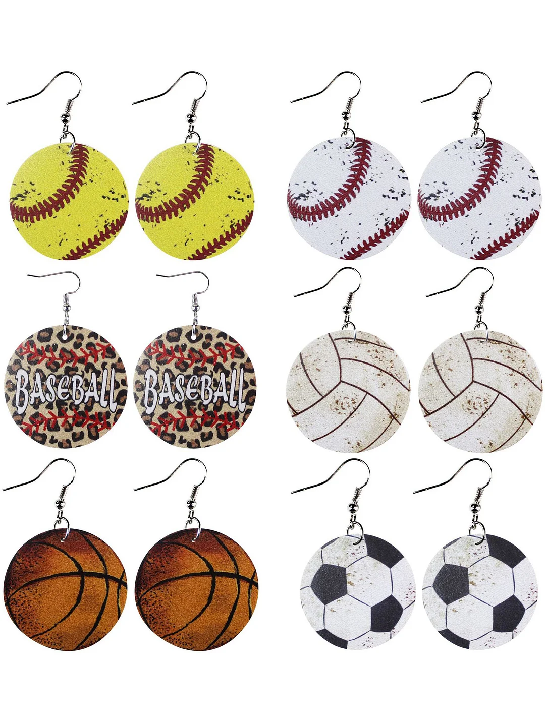 Sports Style PU Leather Earrings