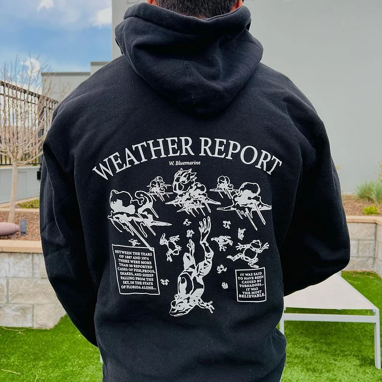 Weather Forecast Anime Graphic Print Hoodie