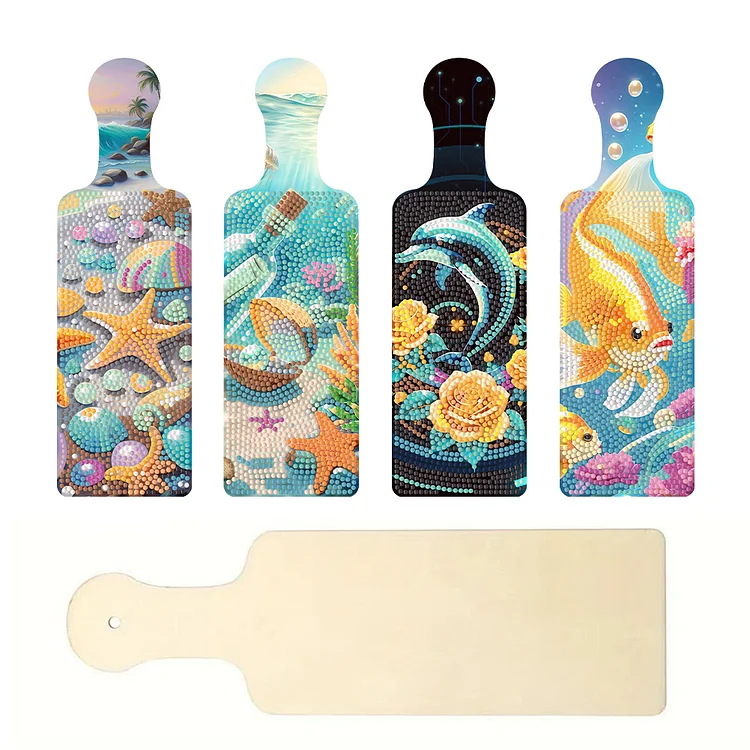 【Tray】4Pcs Marine Life 5D Diamond Painting Serving Tray Art Craft for Home Decor gbfke