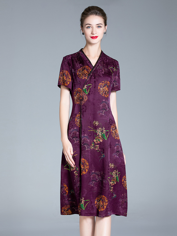 Robe en soie collection Xiangyunsha haut de gamme-Soieplus