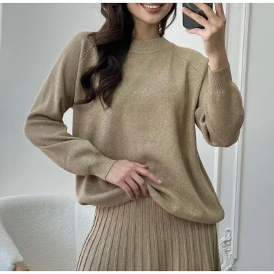 Chic Knit Sweater and Pleated High-Waisted Skirt Suits