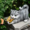 Cat Solar Garden Statue Solar Garden Statue Cat Housewarming Gift for Yard Patio