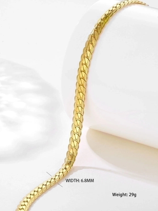 Hip-hop Punk Solid Color Stainless Steel Plating 18k Gold Plated Necklace