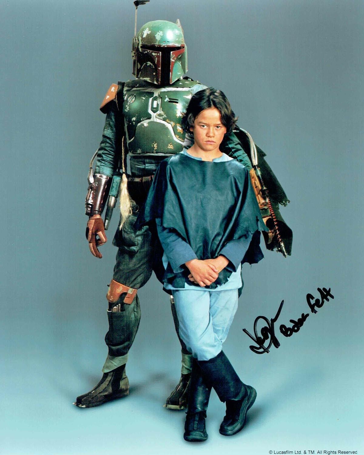 Daniel LOGAN SIGNED Autograph BOBA FETT Star Wars 10x8 Photo Poster painting AFTAL COA