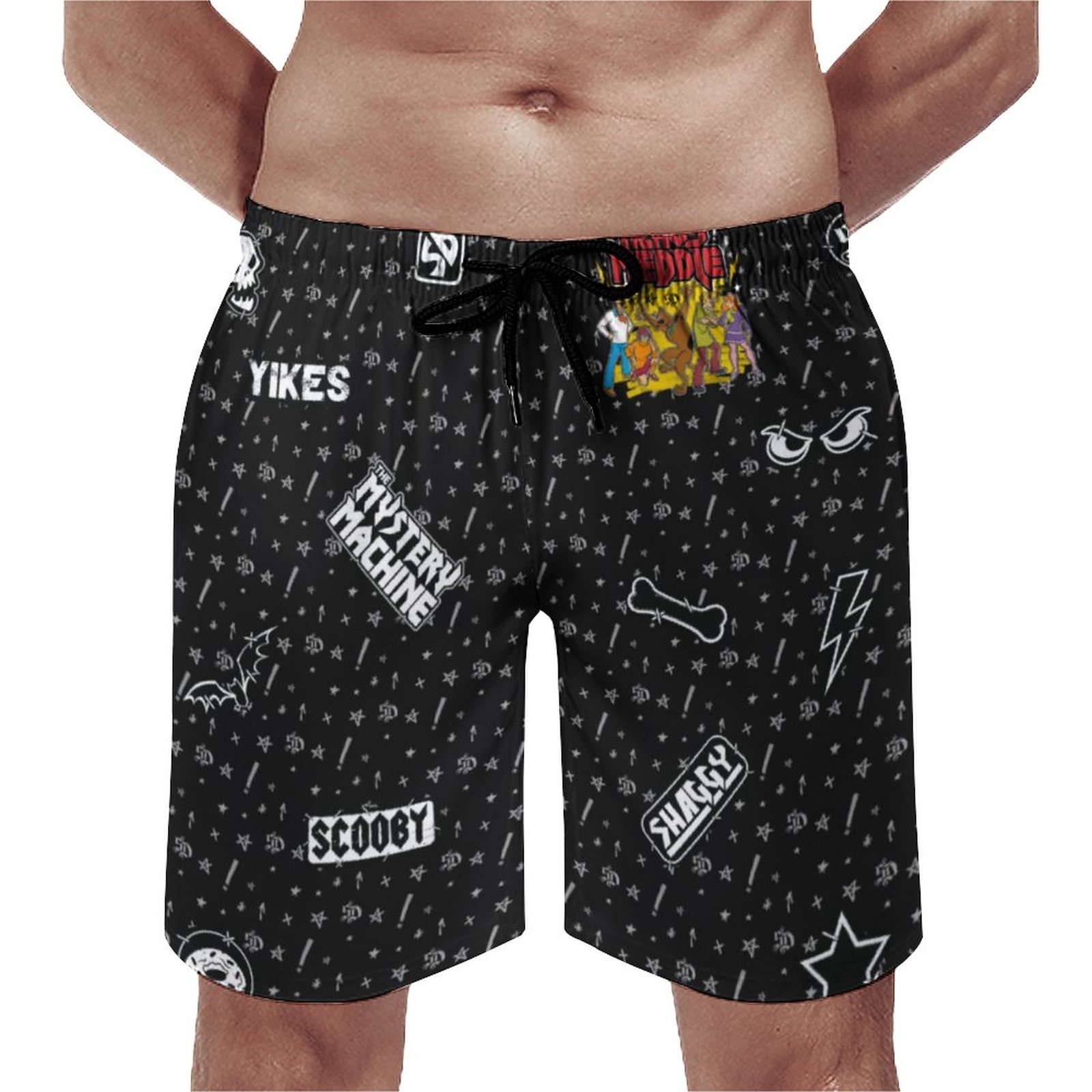 Scooby Doo Heavy Meddle Graphic Elegant Men's Swim Trunks Summer Board Shorts Quick Dry Beach Short with Pockets
