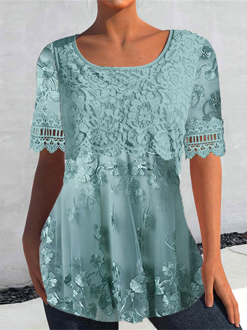 Women Long Sleeve V-neck Graphic Floral Printed Top