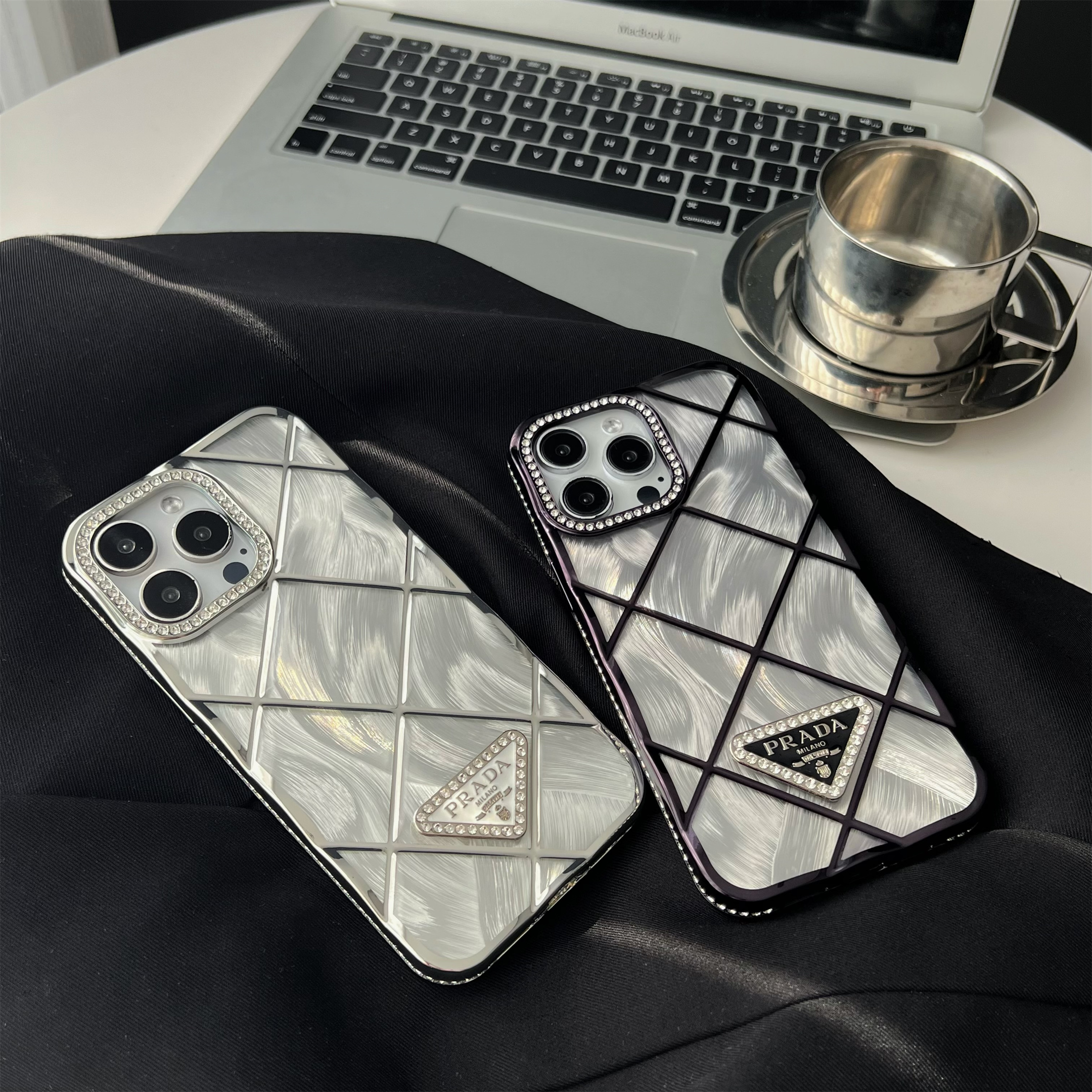 Radiant Prada Diamonds Quilted Apple iPhone Case