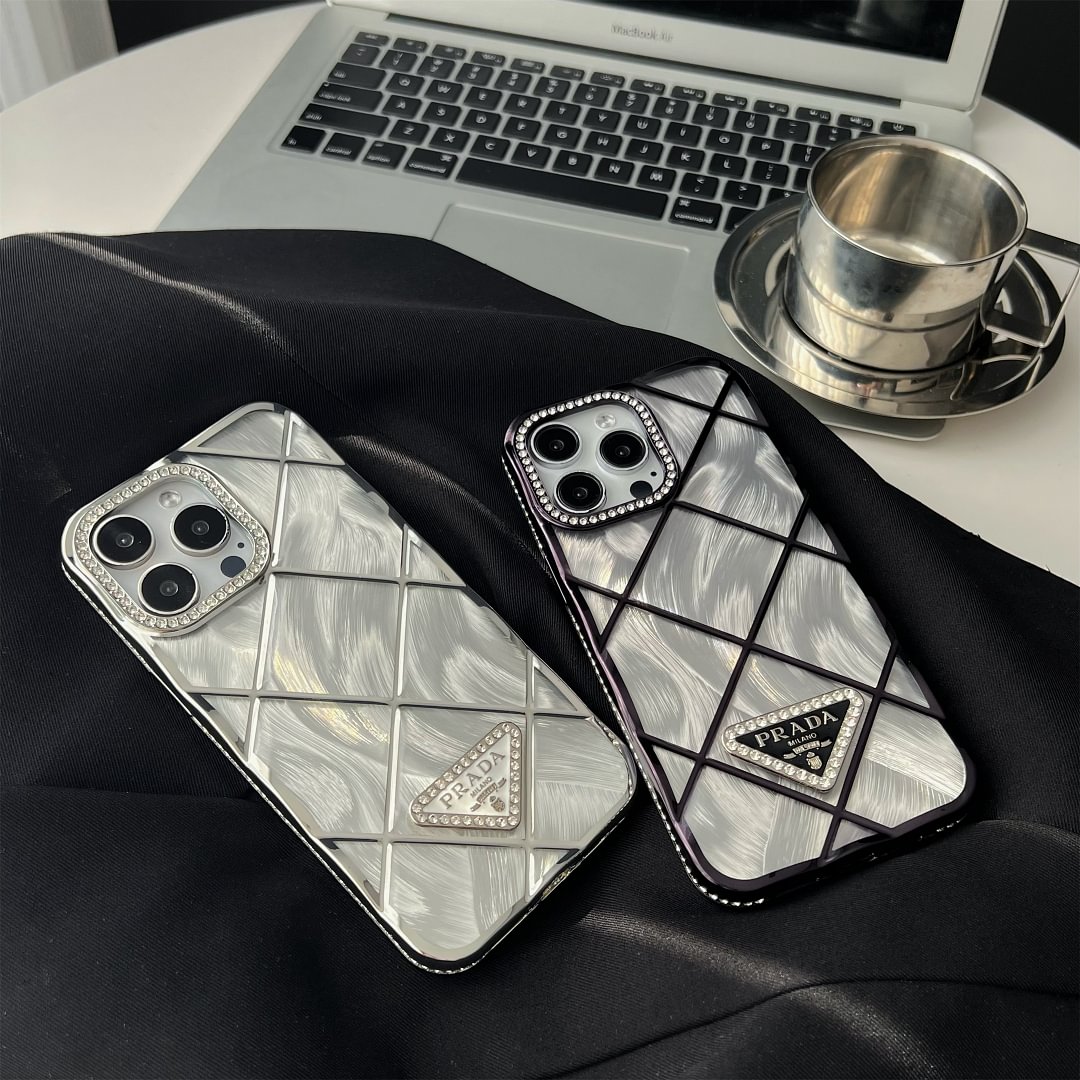 Radiant Prada Diamonds Quilted Apple iPhone Case