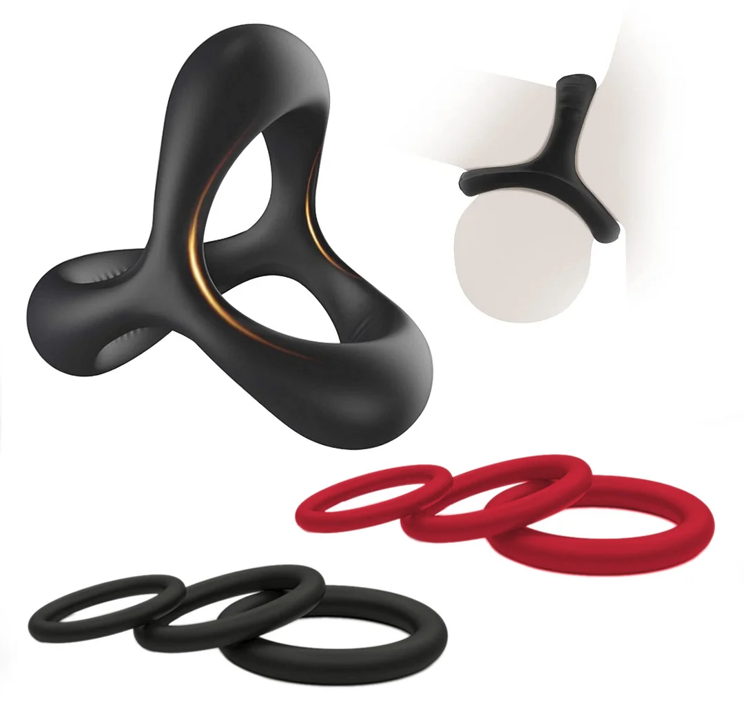 7 Pcs Silicone Penis Rings Multiple Ways To Play Rosetoy Official