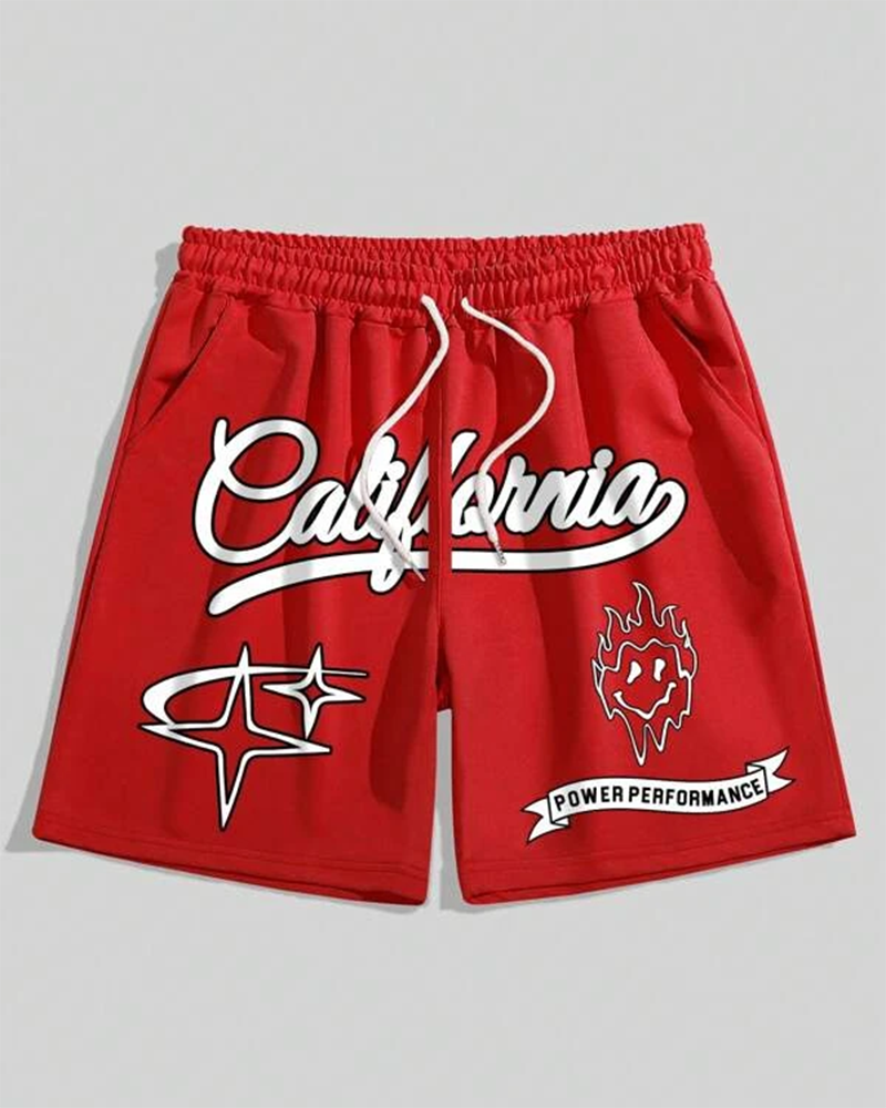 Men's Plus Size Sport Street Star Shorts