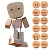 Shaking Wooden Man Figurine Handmade Car Ornaments Action Figure Creative Gifts