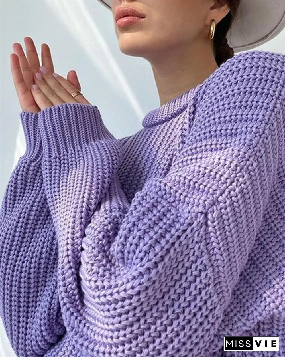 Loose Long-sleeved Round Neck Sweater
