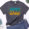 Father's Day Print Super Dad Short Sleeve T-Shirt