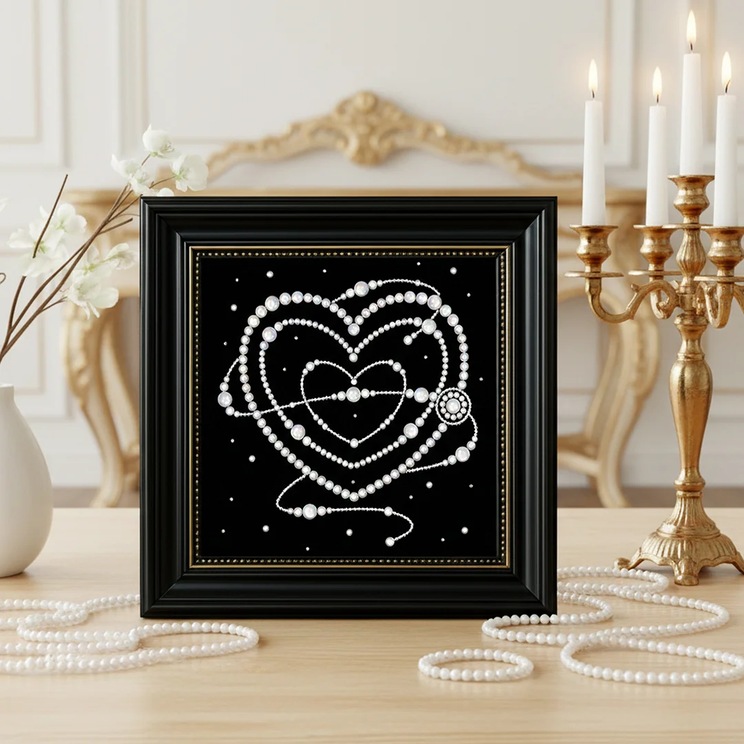 Love - DIY Pearl Diamond Art Kit With Frame 27*27cm