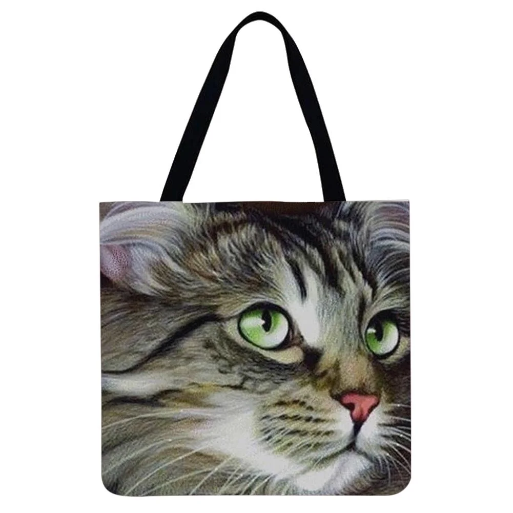 Linen Tote Bag -  Cat