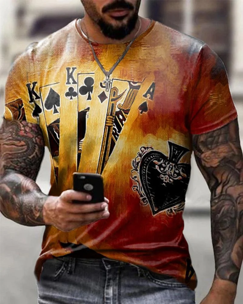Men's Retro Gradient Poker T-shirt