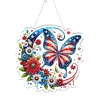 Acrylic 2D Flat DIY US Flag Butterfly Hanging Diamond Art Kits Wall Door Decor (A)