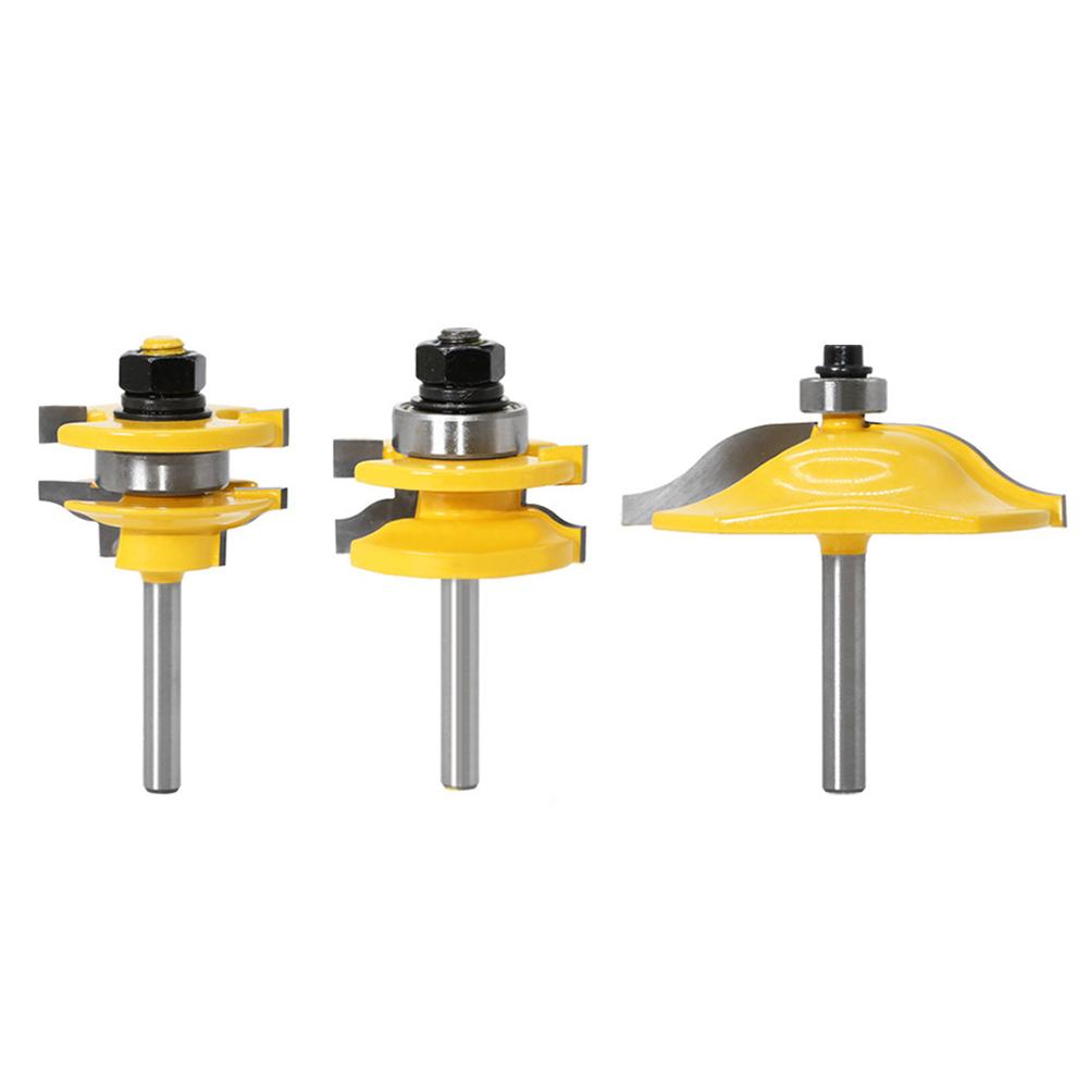 

3pcs Router Bit Set 1.4 inch Shank Carbide Wood Groove Milling Cutter Blade, 501 Original