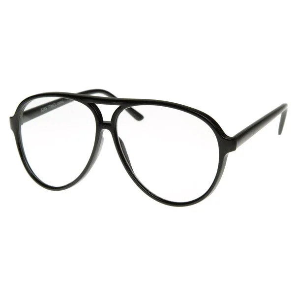 80s Retro Classic Vintage Large Bold Tear Drop Clear Lens Aviator Glasses 8062