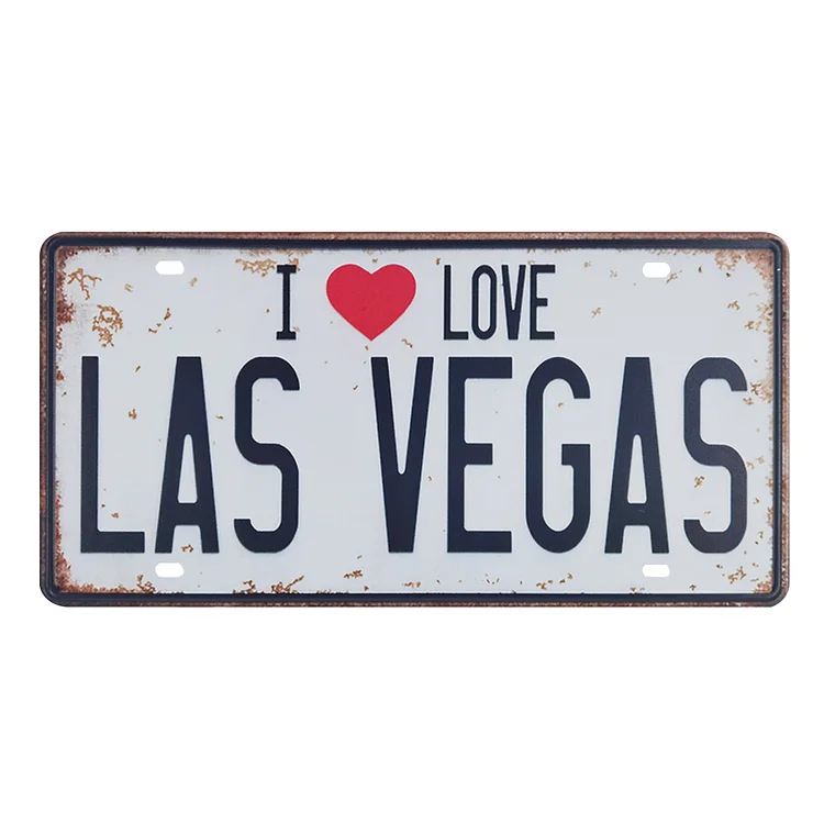 Las vegas - enseigne en étain vintage - 5.9x11.8inch