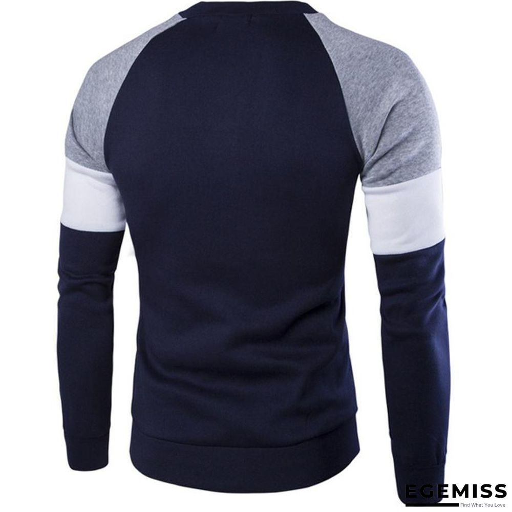 Men Long Sleeve Cotton Casual Solid Color Slim Fit Sweater Top | EGEMISS