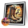 Diamond Painting-DIY Full Round Drill Western Elements Boots And Horse
