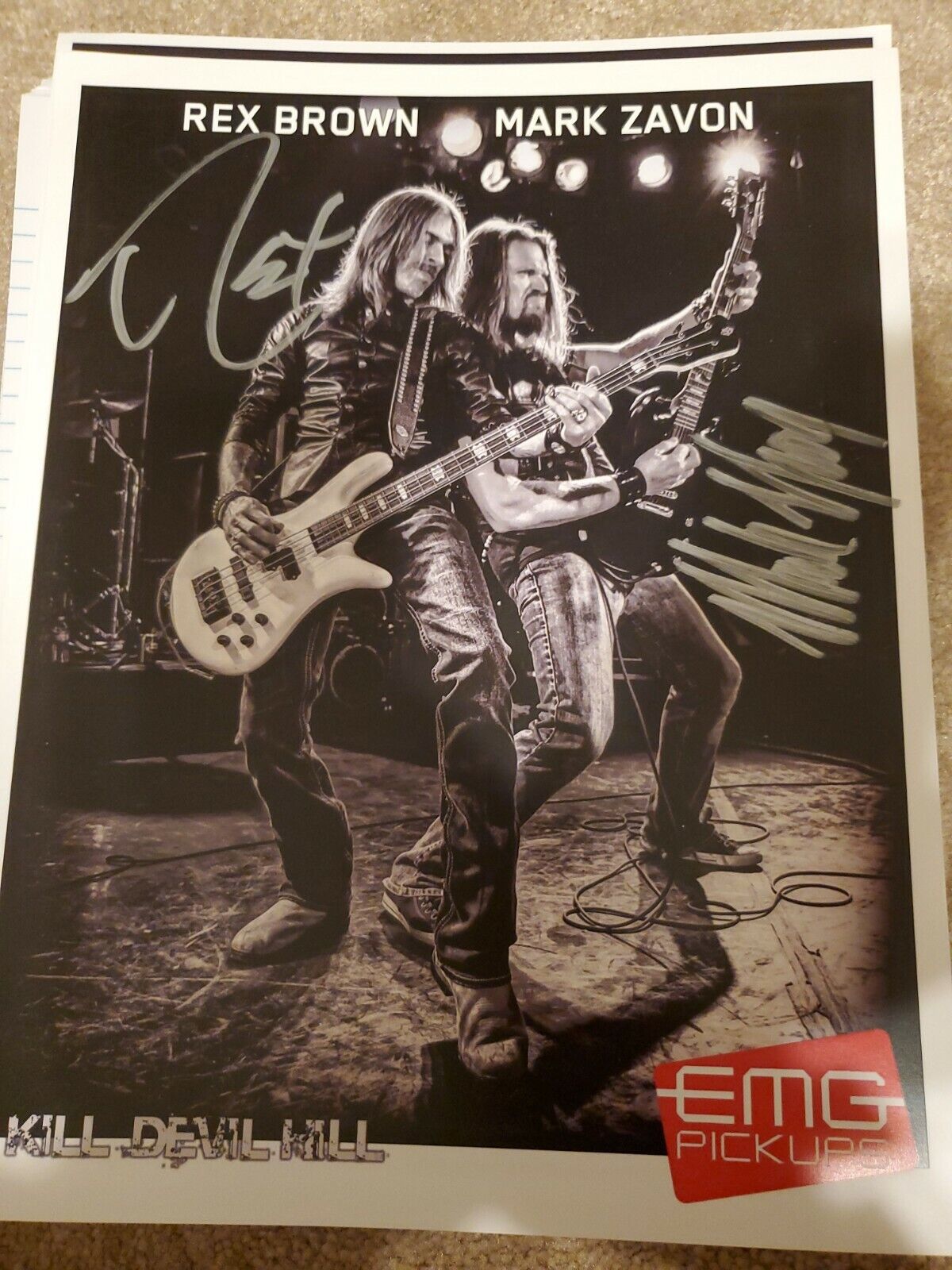 Rex Brown and Mark Zavon of Kill Devil Hill Signed Promo Photo Poster painting EMG PIckups