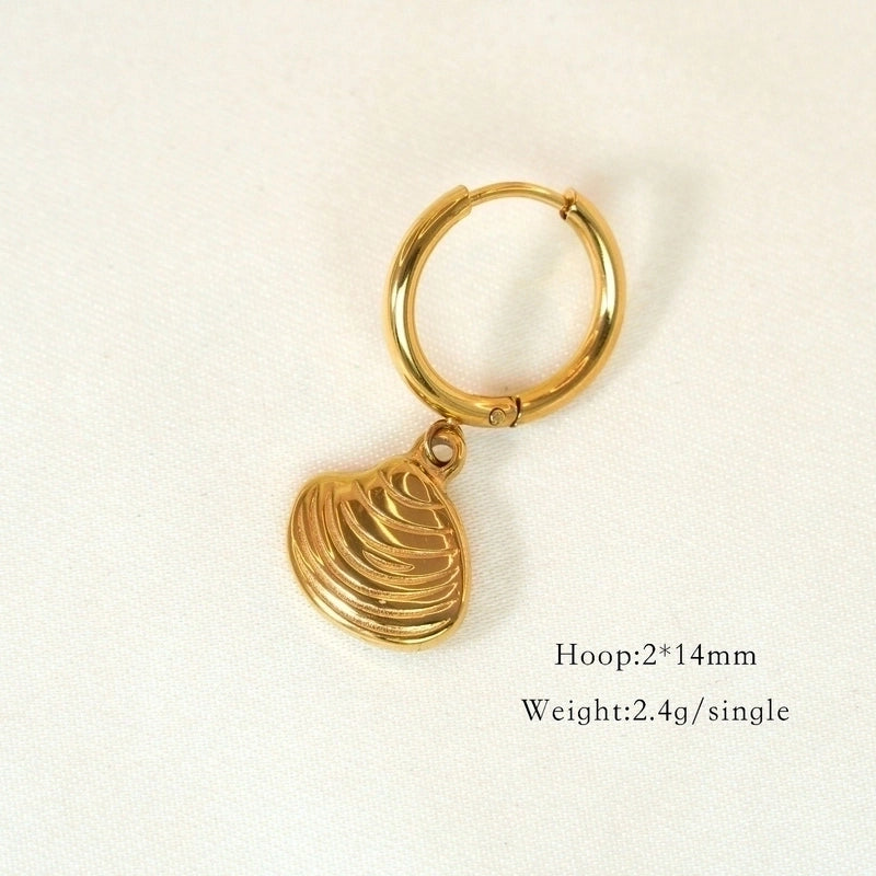 1 Pair Minimalist Cross Devil’s Eye Moon 304 Stainless Steel Drop Earrings