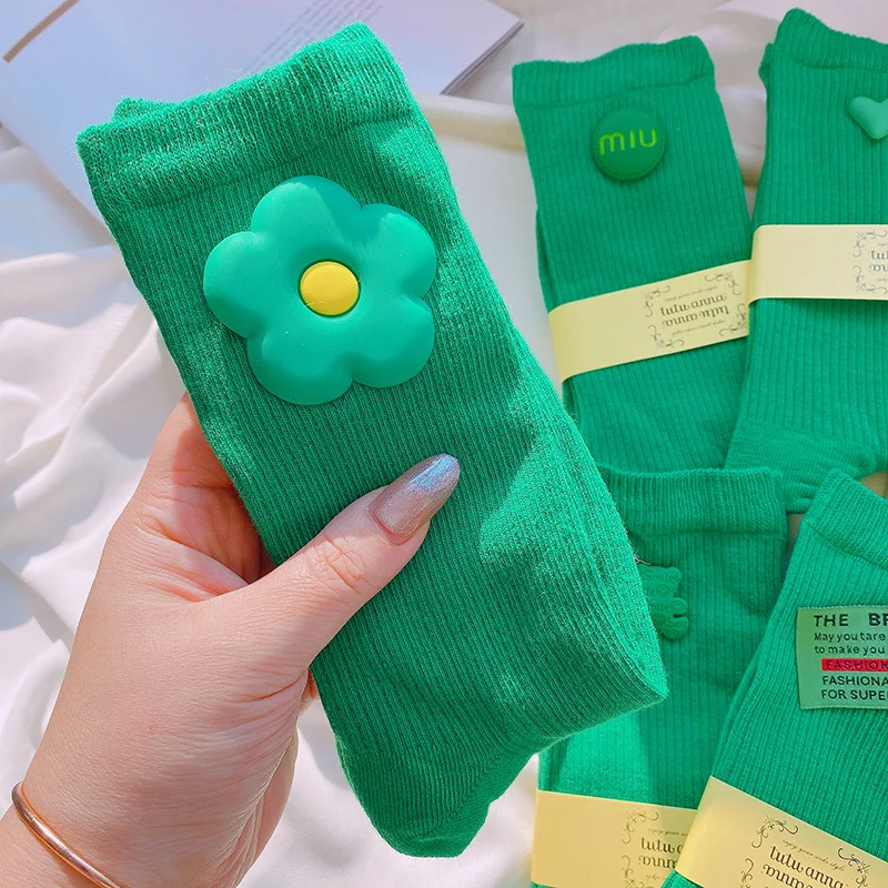 Letclo™ New Green Cartoon Socks (Two pairs) letclo Letclo