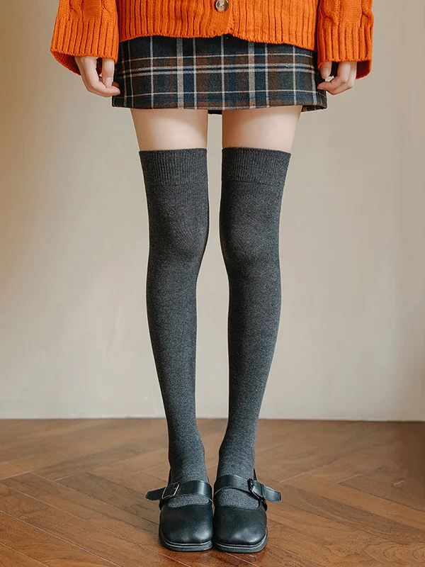 Casual Skinny Leg Solid Color Stockings Accessories