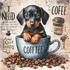 Dachshund In Coffee Cup-11CT Stamped Cross Stitch 40*40cm/15.75*15.75in