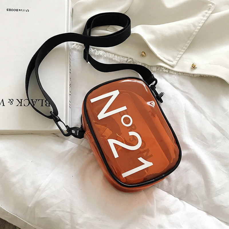 Women’s Small PVC Solid Color Streetwear Square Zipper Jelly Bag