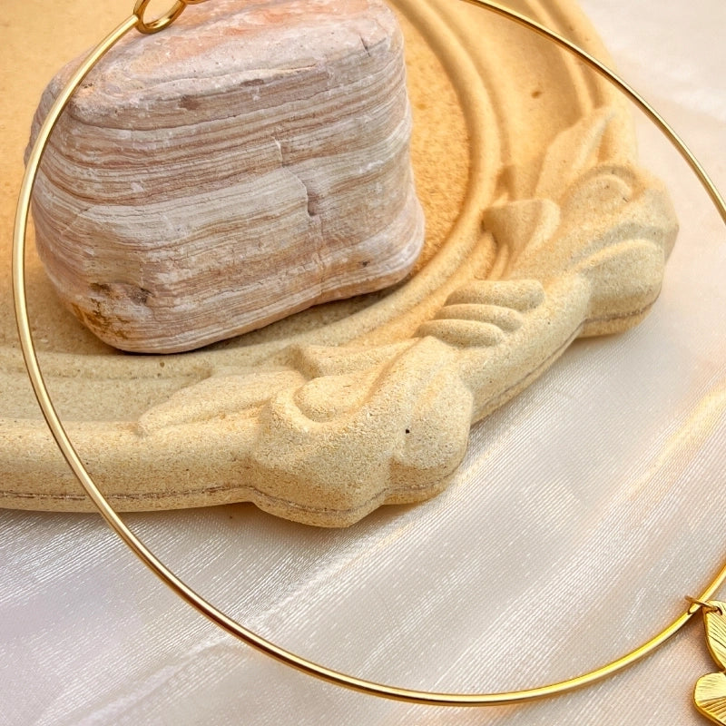 Elegant Marine Style Flower 304 Stainless Steel 18K Gold Plated Plating Stainless Steel Necklaces