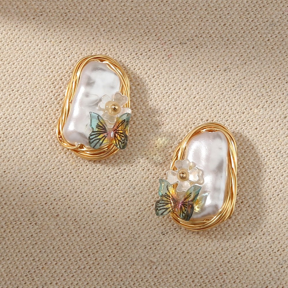 Creative Butterfly Handmade Baroque Earrings