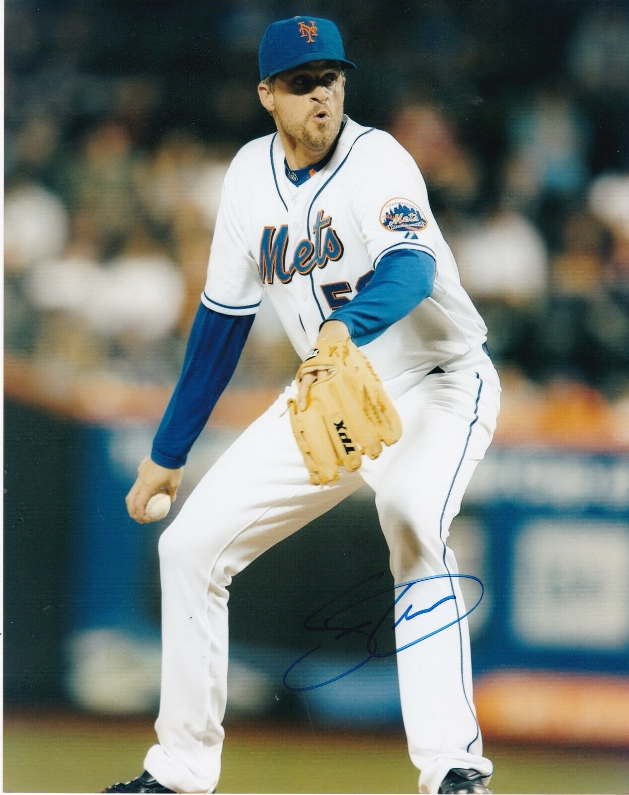 SEAN GREEN NEW YORK METS ACTION SIGNED 8x10