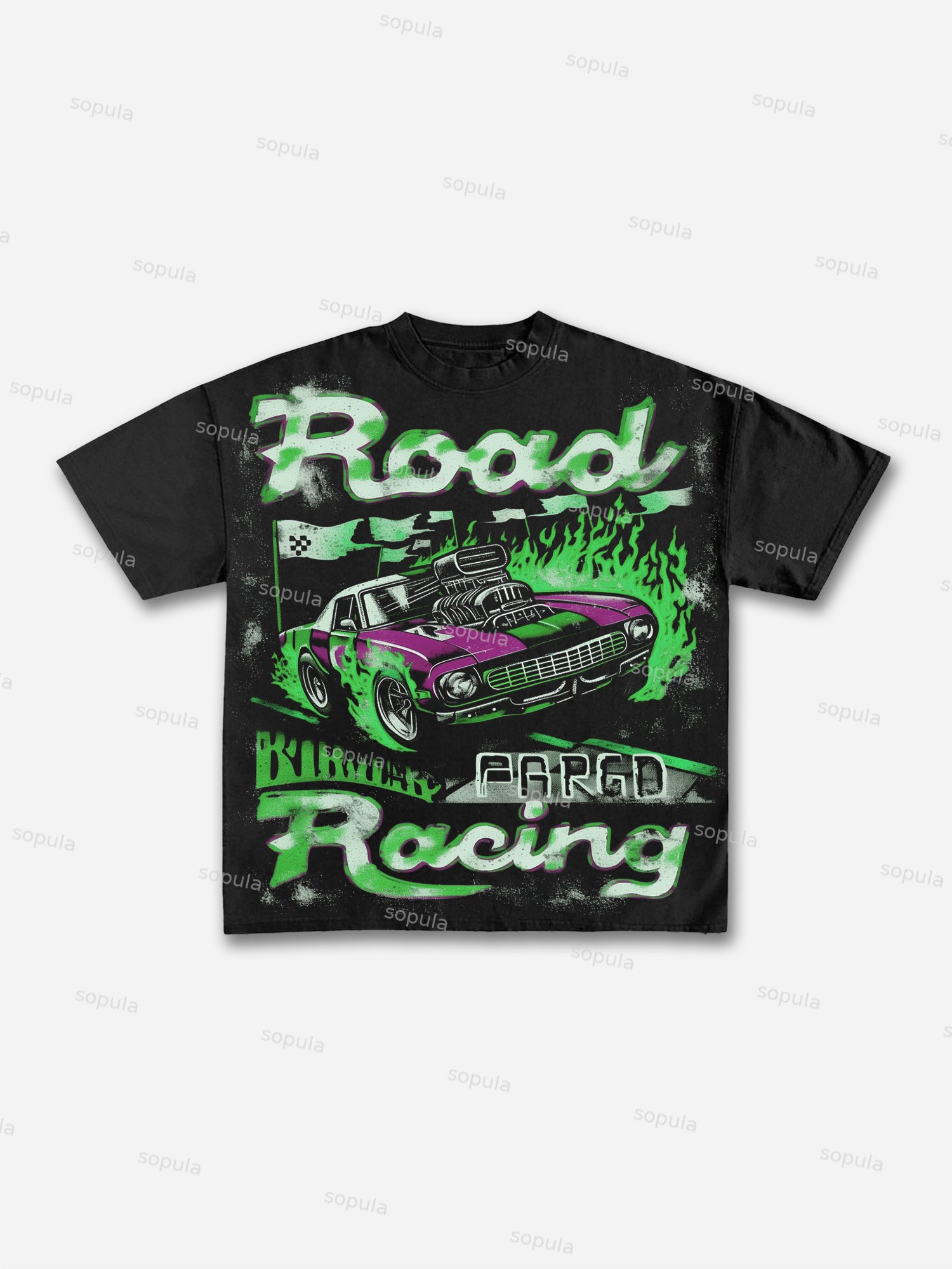 Vintage 70s Road Racing Graphic Print Cotton T-shirt - Sopula｜Premium Graphic Tees & Graphic Clothing