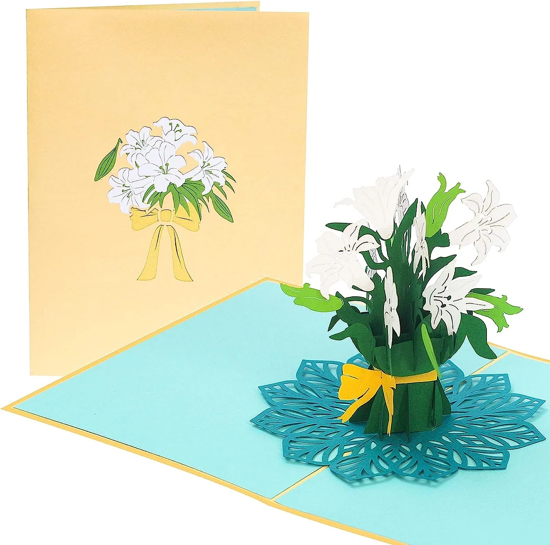 Luxe Flower Box 3D Pop Up Valentine's Day - Blank Card, Anniversary, Mother's Day Card, Wedding or Birthday Party Invitation - For Wife, Mom, Sister, Grandma, Daughter, and Girlfriend