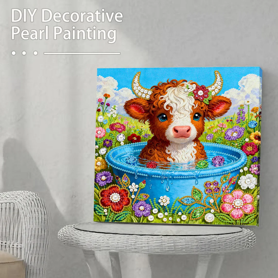 Calf Art Diamond Painting Kit for Adults Home Decor 25x25cm With Frame