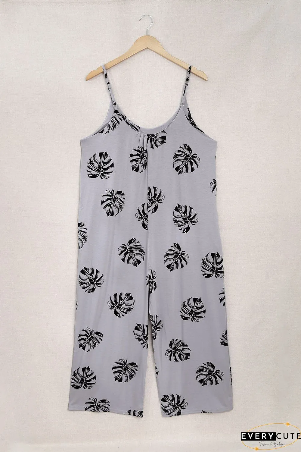 Print Spaghetti Strap Wide Leg Jumpsuit