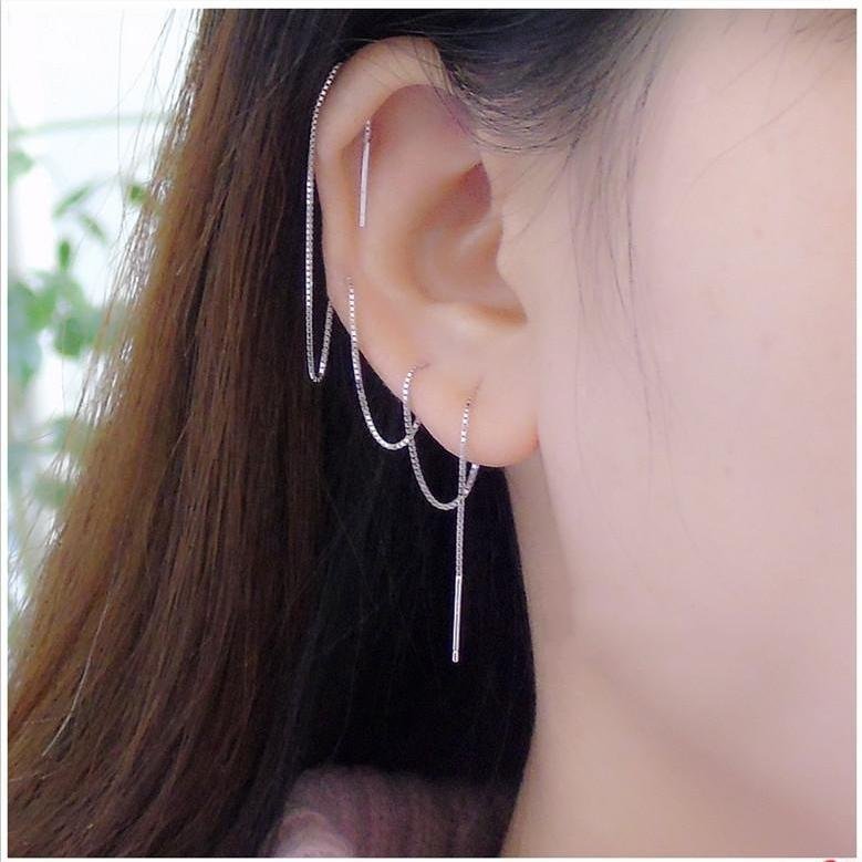 LONG THREADER EARRINGS (S925 SILVER)