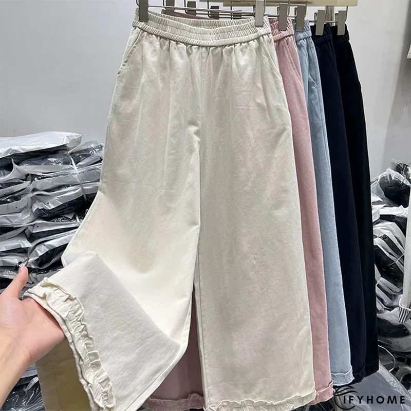 White Plain Vintage Cotton Linen Pants | IFYHOME