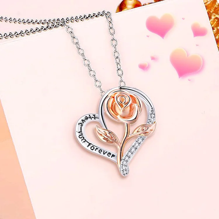 For Love - I Love You Forever Rose Necklace