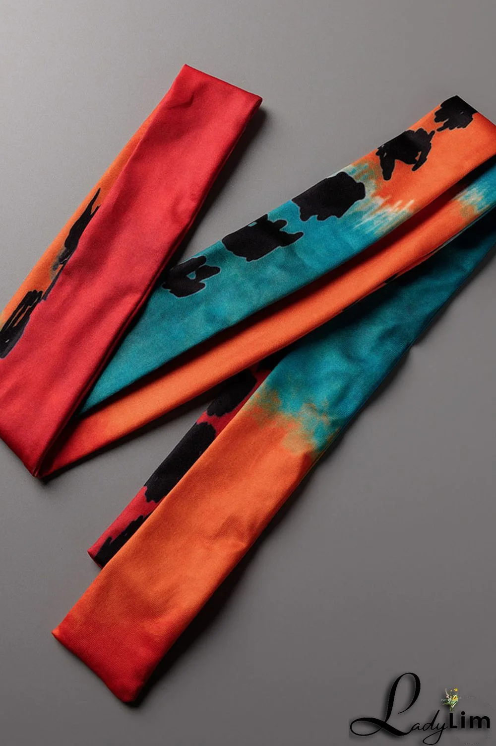 Red Casual Print Patchwork Off the Shoulder Plus Size Two Pieces