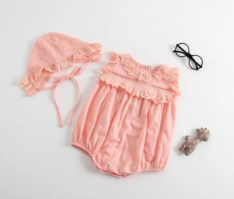 New 2021 Baby Girls Clothing Fashion Lapel Short Sleeves Rompers Summer Stars Printing Infant Clothes Baby Girls Rompers