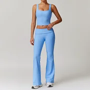 Buyergood New Yoga Set Women Feel Fitness Sportswear 2 Piece Sports Bra High Waist Gym Workout Outfit Leggings Long-Sleeved Active Wear