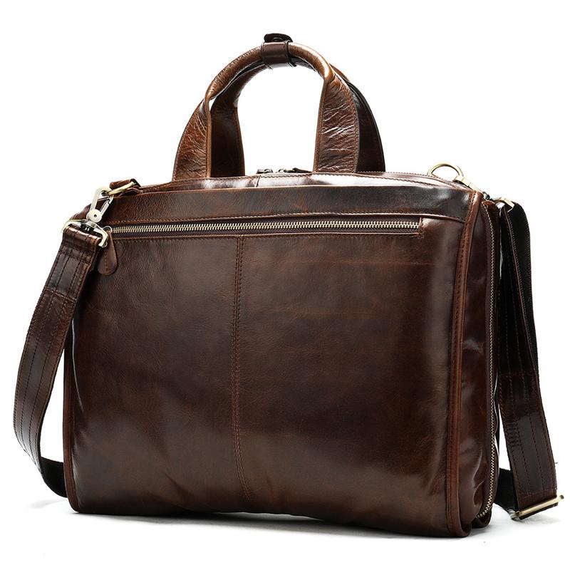 Mens Large Capacity Simple Style Vintage Business Briefcase Handbag